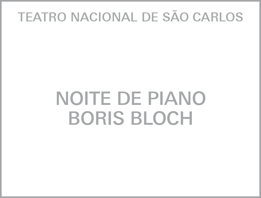 Noite de Piano Boris Bloch